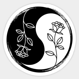 Yin Yang Rose Sticker